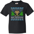 thumbnail image 3 of Inktastic Happy Chrismukkah Sweater Style with Menorah and Trees Youth T-Shirt, 3 of 5
