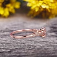 thumbnail image 3 of 1.50 Carat 6mm Round Cut Brilliant Pink Morganite Engagement Ring On 10k Rose Gold Stunning Milgrain, 3 of 5