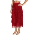 thumbnail image 4 of EDFBUYKRS Female Skirts Womens Fall Skirts Plaid Pleated Women's Fashion Flowy Fringe Bodycon Skirt Elegant Comfortable Slim Fit Versatile Midi Skirt for Daily, 4 of 6