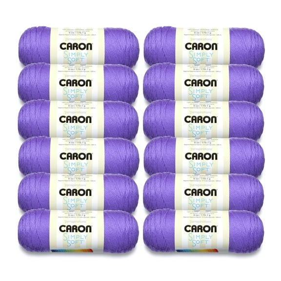 Caron® Simply Soft® Brites #4 Medium Acrylic Yarn, Grape 6oz/170g, 315 Yards (12 Pack)