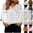 thumbnail image 3 of Qiggri 3/4 Length Sleeve Womens Tops Dressy Casual Blouses V Neck T Shirts Summer Tops Spring Outfits Loose Fit L, 3 of 7