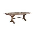 thumbnail image 5 of Transitional Extendable Wooden Dining Table with Trestle Base, Brown, 5 of 11