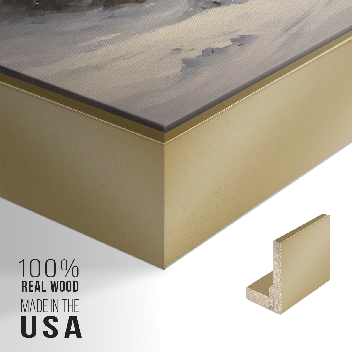 Vintage Landscape-CLXXVIII By Wexford Home Framed in Gold Wood Gallery Wrapped Canvas 25 in. x 37 in.