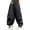 Black, variant on Girls Baggy Cargo Pants Solid Color Elastic Waist Parachute Cargo Pants Lightweight Wide Leg Harem Pants with Pockets