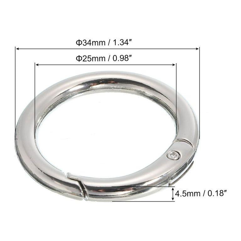 YOKIVE Spring O-Rings Snap Clip Keyrings - Zinc Alloy Trigger Clasps For Keys, Purses & Crafts (5-Pack)