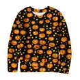 thumbnail image 4 of Halloween Tops for Women Pumpkin Graphic Crew Neck Long Sleeve Fashion Funny Party Pullover Top Multicolor 08 S, 4 of 6