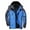Blue, variant on Men's Waterproof Jacket Winter Warm Windproof Coat with Fleece Lining Detachable Hood Ski Coats Plus Size Multi-Pockets for Outdoor