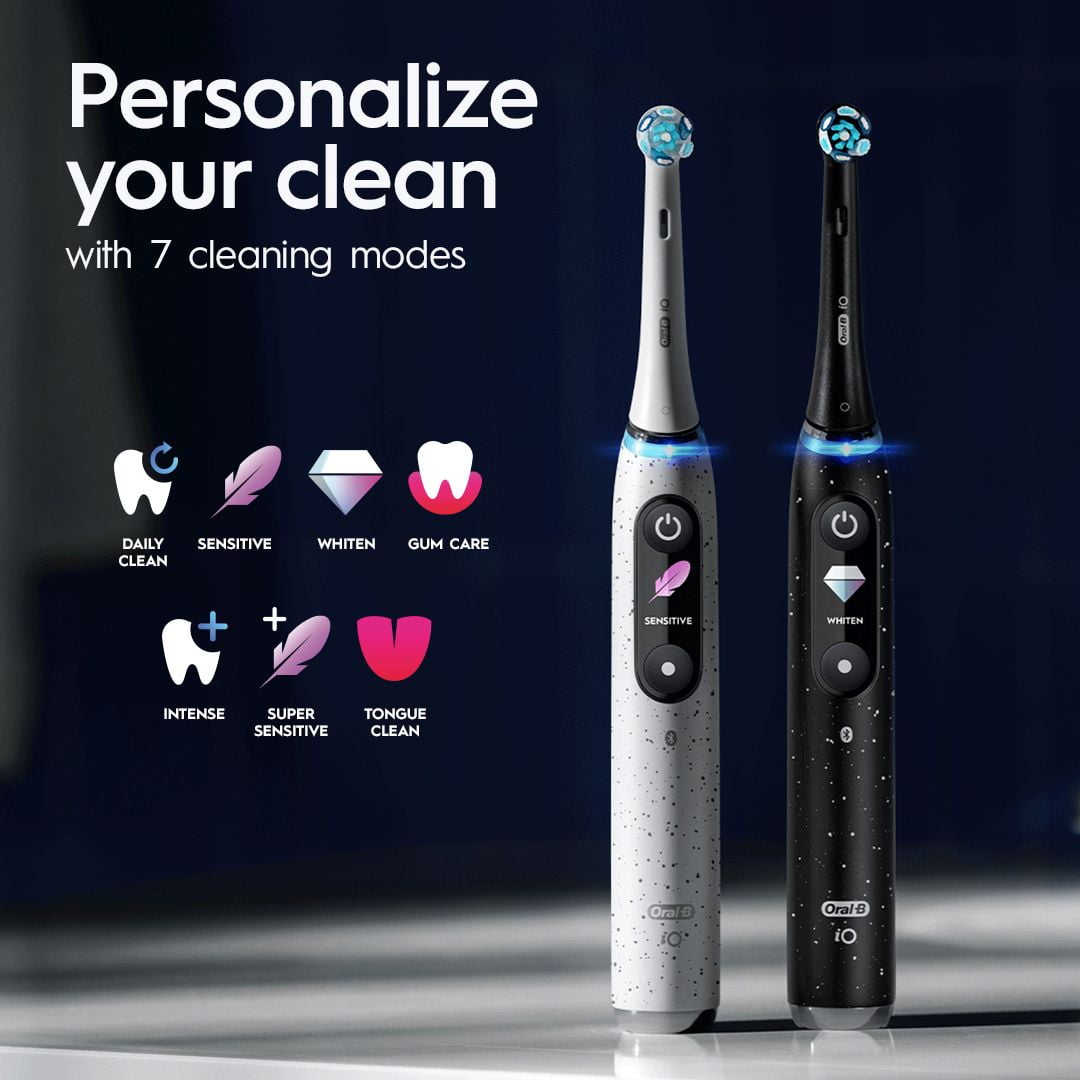 Oral-B iO Series 10 Rechargeable Electric Toothbrush with Ultimate Clean and Gentle Care Replacement Brush Heads, Black, and Charger