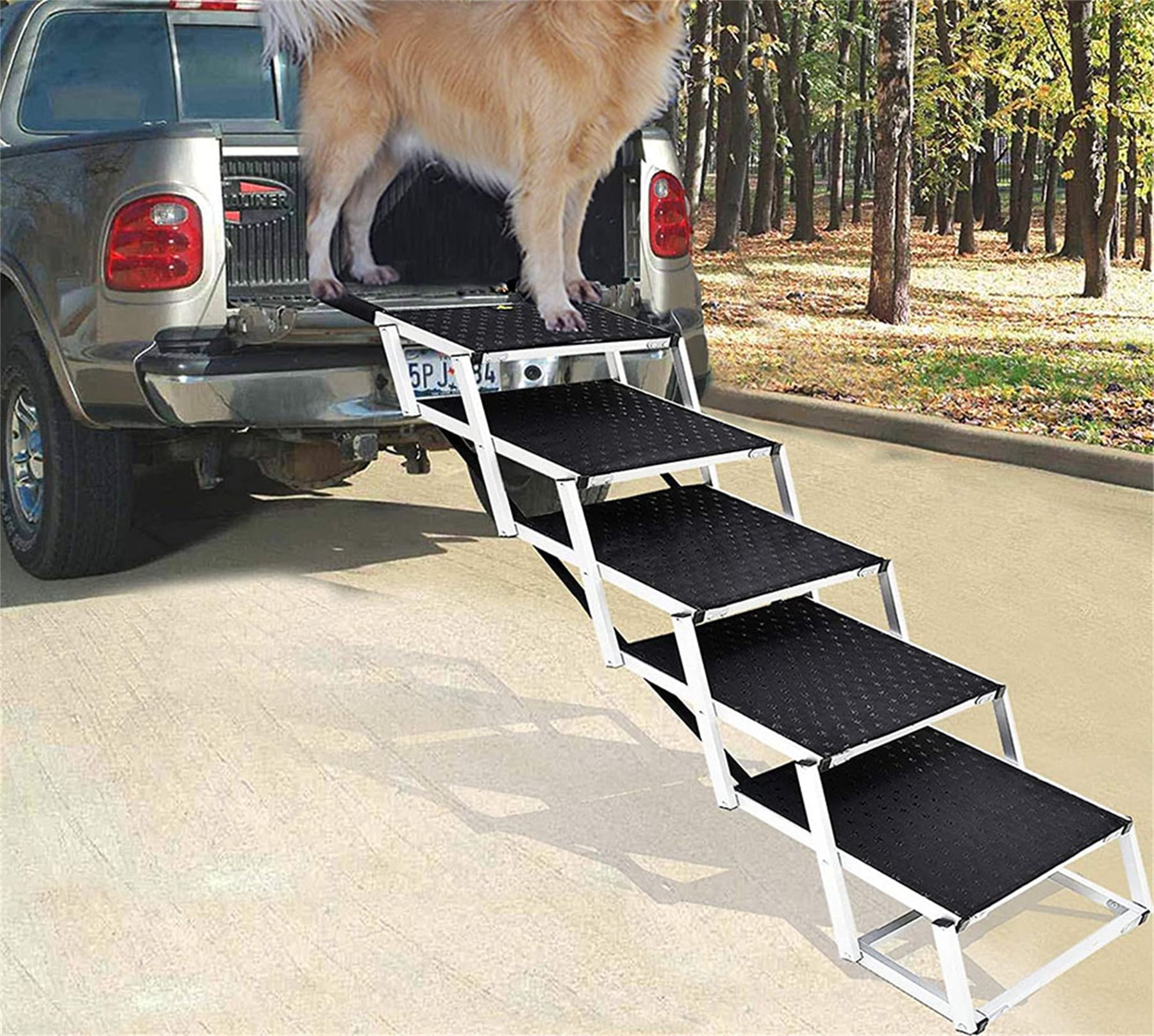 Upgraded Pet Dog Car Step Stairs for Cars and SUV, Folding Dog Ramp