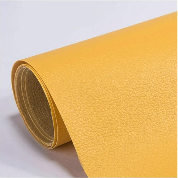 Namzi Leather Repair Patch 50cm Self Adhesive Faux Pu Leather Fabric Leather Furniture Material Automotive Sofa Clothing Repairing Leather Chair DIY Upholstery (Size:1.37*0.5m,Color:yellow)