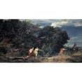 thumbnail image 2 of Arnold Böcklin 14x9 Gold Ornate Wood Frame and Double Matted Museum Art Print Titled - Diana's Hunt (1862), 2 of 4