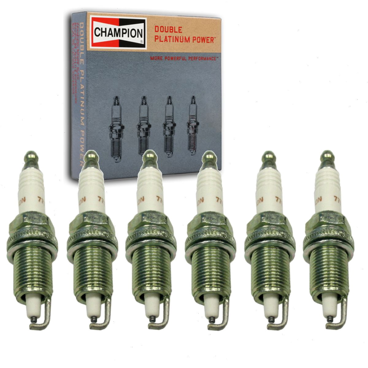 6 pc Champion 7415 Double Platinum Spark Plugs for RN9PYP Ignition