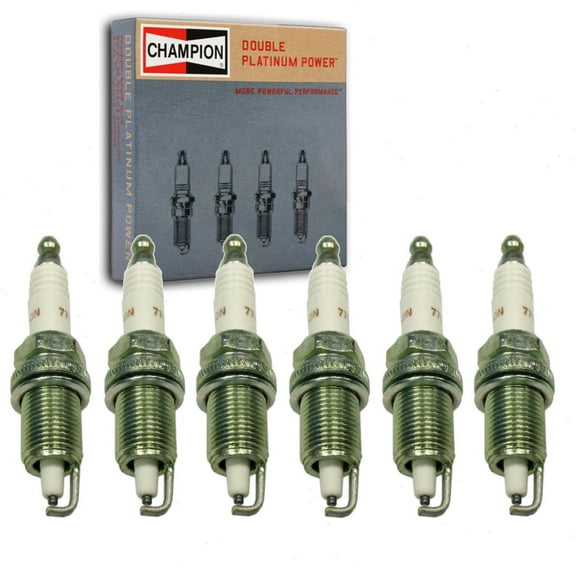 6 pc Champion 7712 Double Platinum Spark Plugs for 41-807 QC12PEP Ignition Wire Secondary