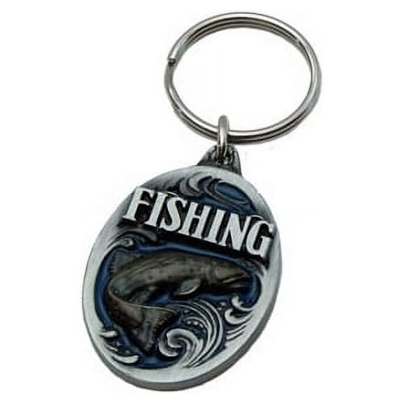 Fishing Pewter Key Chain