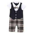 thumbnail image 3 of 1PC Newborn Infant Baby Boy Gentleman bodysuit with tie Rompers Outfits Age for 0-3 Years, 3 of 5