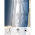 thumbnail image 6 of Sheer Curtains 63 Inch Length 2 Panels Set for Bedroom, Lake Blue White Ombre Semi Sheer Curtains for Windows, Retro Minimalist Gradient Art Voile Window Treatments Rod Pocket Curtain, 6 of 7