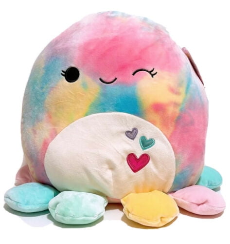 Squishmallows Kellytoy 2022 Valentine's Day 12' Opal the Octopus Plush Doll Toy
