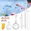 SKYSHALO 1000ml 3.3 Boro Lab Glassware Distillation Kit 14 pcs Glassware Equipment