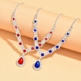 thumbnail image 3 of Elegant Wedding Bridal Jewelry Set with Pendant Necklace and Dangle Earrings - Inlaid Synthetic Gems for a Shimmering Look, 3 of 4