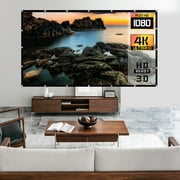 PROHT 120-inch Foldable 4K Movie Projecting Screen 16:9 HD Foldable and Portable Anti-Crease Indoor Outdoor.