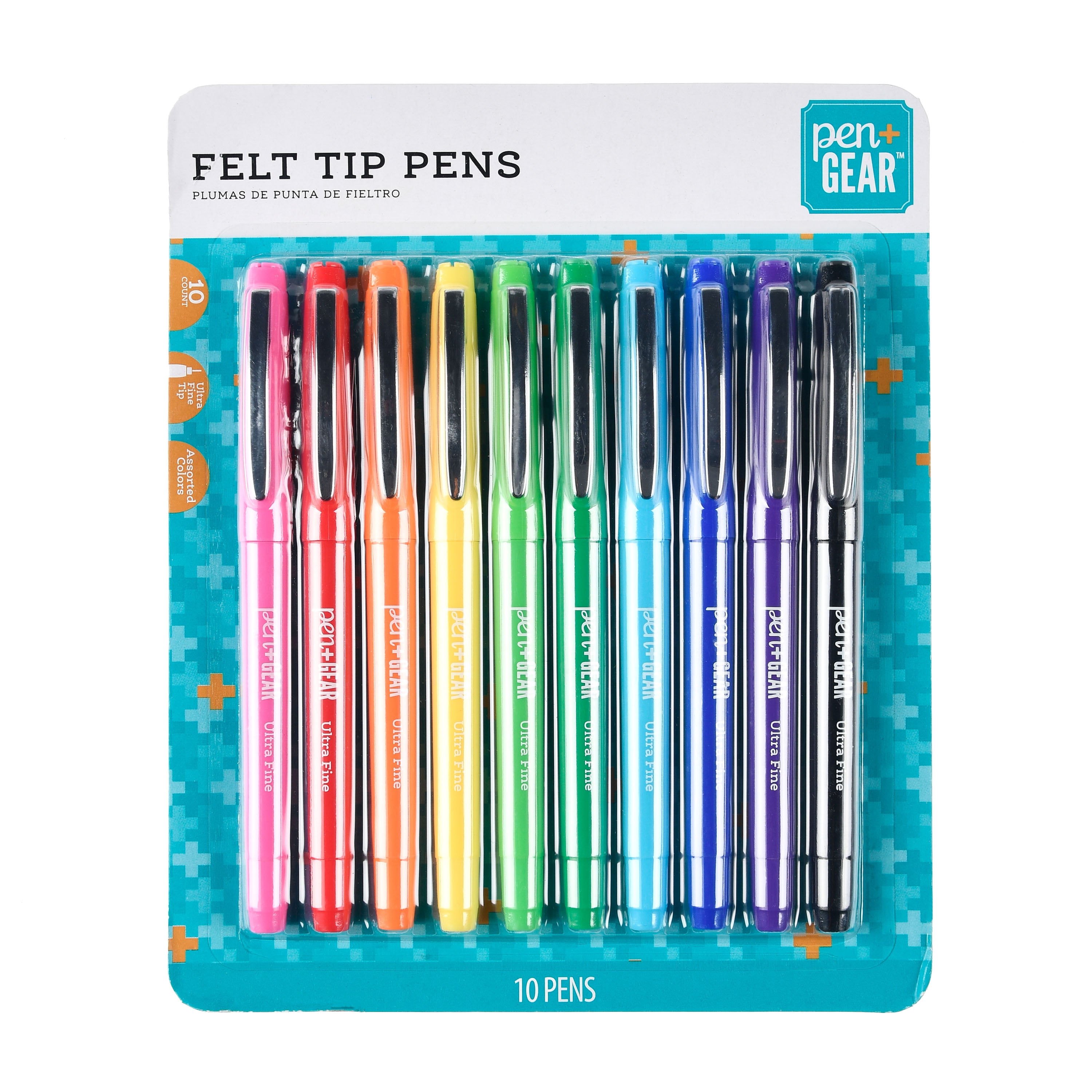 Pack of 20 Fibre Pens Thick and Thin Fast Dry 10 Assorted Colours 