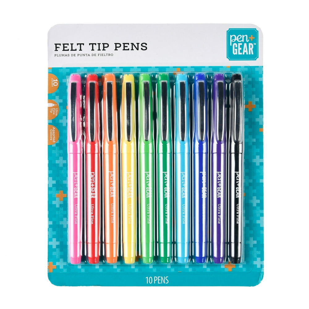 Pen + Gear Felt-Tip Pens, Ultra Fine, Assorted Colors, 10 Count