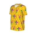thumbnail image 6 of Fotbe Mardi Gras Crayfish and Fleur de lis Baseball Jersey Shirt for Men and Women, Casual Short Sleeves Button Down T-Shirt-XX-Large, 6 of 9