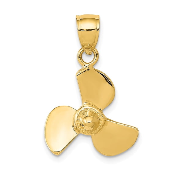 FB Jewels 14K Yellow Gold Propeller Pendant