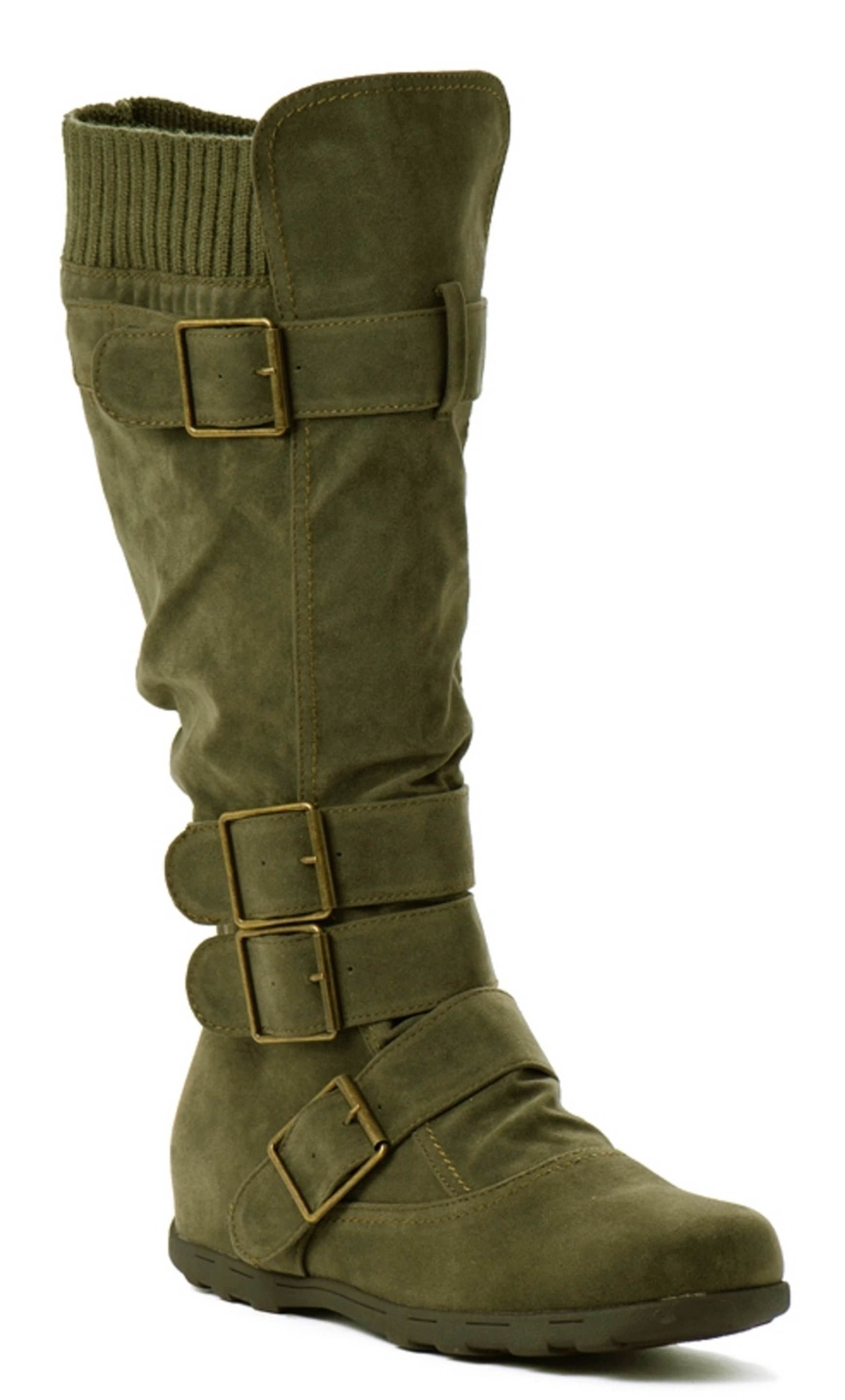 olive slouch boots
