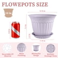 thumbnail image 2 of FIASON 6 Pack 10 Inch Lavender Purple Plastic Planters with Drainage Holes and Saucers, Embossed Flower Plant Pots for Snake Plants Large Indoor Outdoor, 2 of 8