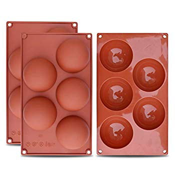 HEMISPHERE 80mm CHOCOLATE SILICONE MOLD BAKING BALL MOULD 5 CAVITY D-001