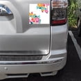 thumbnail image 2 of DistinctInk Custom Bumper Sticker - 8" x 8" Decorative Decal - White Background - Bright Colored Flowers and Dots, 2 of 2