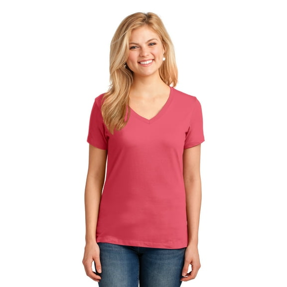 Port & Company Ladies Core Cotton V-Neck Tee