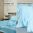 thumbnail image 4 of Weddingly Certified 100% Tencel Lyocell Sheets|4 piece set|Sateen Weave|True Carbon Zero|Gentle to skin|Genuity tags included|Natural sheen|Body temp regulation|Austrian Eucalyptus(Full,Light Blue), 4 of 5
