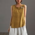 thumbnail image 2 of POIUYTR Women Cotton Linen Tank Tops Summer Scoop Neck Sleeveless Shirts Casual Loose Solid Color Camisole, 2 of 6