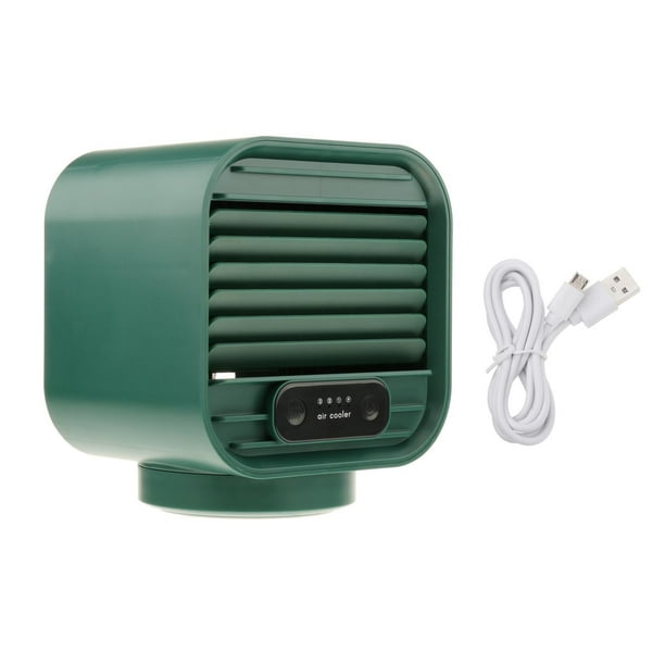 Ventilador portátil 3 en 1 mini con 3 velocidades, USB, con asa para oficina Verde