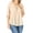 Beige, variant on Women's Casual Round Neck Top Blouse with Roll Tab Sleeve