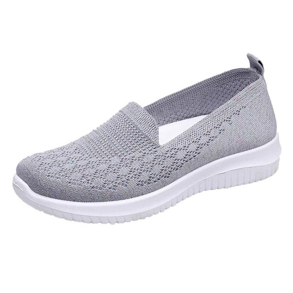kamemir Walking Sneakers for Women Women's Slip-on Sneaker, Wide Width Available(Gray,8.5)