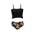 thumbnail image 3 of Qiylii Parent-Child Summer Bikini Set, Ruffle Camisole and Print High Waist Pant Swimsuit Two-piece Suit for Vacation Swimming Beach, 3 of 9