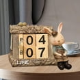 thumbnail image 6 of Wooden Block Daily Calendar, Bunny Month Date Display, DIY Desk Calendar Blocks for Restaurant Living Room Tabletop Hotel Ornament Bunny Men, 6 of 8