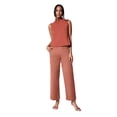 thumbnail image 5 of Pantalones casuales de mujer de cintura alta, rectos, de corte ajustado y de primavera y verano, pantalones de mujer sueltos y elegantes., 5 of 5