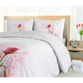 thumbnail image 5 of Ambesonne Floral Duvet Cover Sets, Romantic Love Rose Design, 2-Queen, Dark Coral Rose, 5 of 7