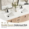 thumbnail image 4 of Shenzhen 84" Double Bath Vanity in Aged Natural Oak with Composite Stone Top, 4 of 12