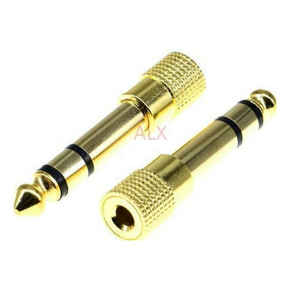 5pcs Gold 6.3mm 1/4" Male Plug to 3.5mm 1/8" Female Jack Stereo Headphone Audio Adapter Home Connectors Adapter Microphone