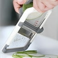 thumbnail image 6 of Multifunctional Vegetable Cutter | Adjustable Thickness Slicer & Grater | Potato, Fruit, Cheese Chopper | Hand Guard & Non Slip Design | Easy Clean | Ergonomic Handle | 1 Pc | White 29.5x10.2x5cm, 6 of 6