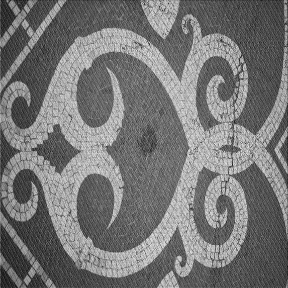 Ahgly Company Indoor Square Patterned Dark Gray Area Rugs, 5' Square