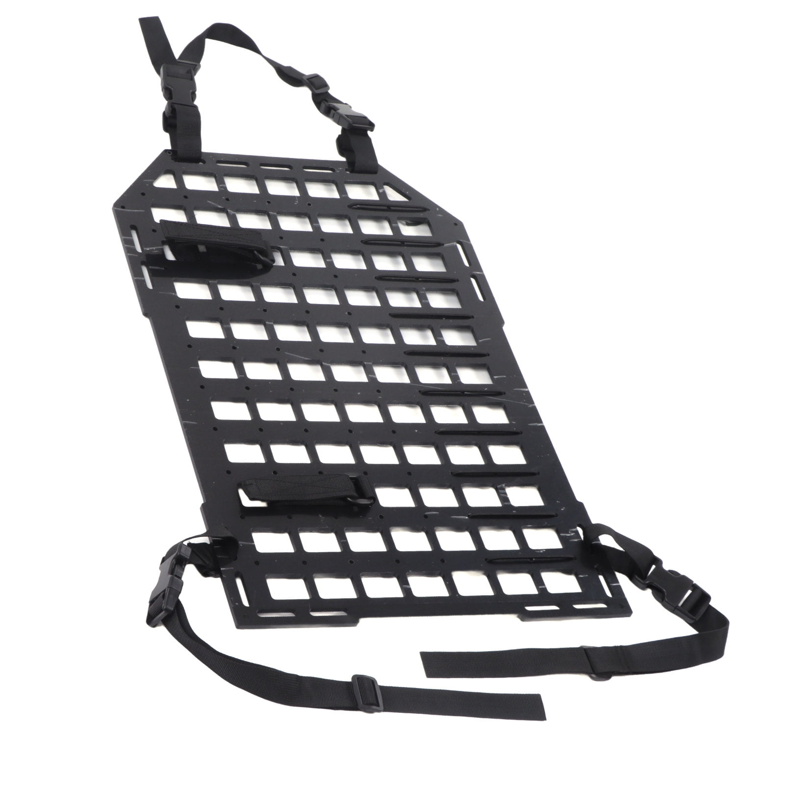 Rupoun Rigid Black Molle Backseat Car Organizer Insert Panel with Fastening Straps for Cars SUVs Heavy Duty Tactical Auto Clutter Catcher 21.65 inches / 53.98 cm Length