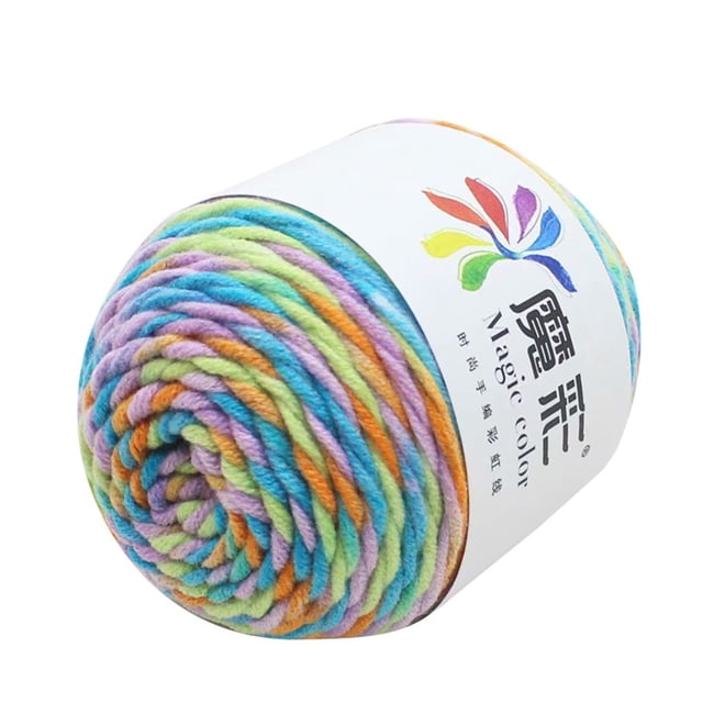 Oimcto 5-Strand Rainbow Cotton Crochet Yarn Diy 12 Candies,5 Strands of Rainbow Cotton Crochet Diy Sweater Scarf Line Cotton Wool Thread,Create a Warm and Comfortable Atmosphere,Essential Home Items