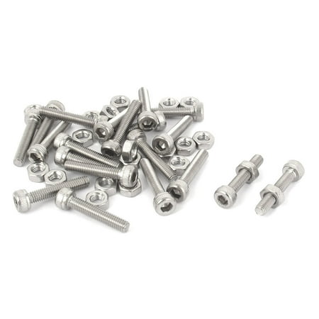 

M3x16mm Stainless Steel Hex Socket Head Knurled Cap Screws Bolts Nut Set 20Pcs