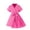 Hot Pink, variant on Girls Summer Dress Fashion Lapel Short Sleeve Lace Up Baby Dress for Toddler Kids Casual Outfit Hot Pink 4-5 Years